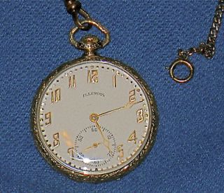 14k Gold Illinois 17 Jewels Double Roller Pocket Watch