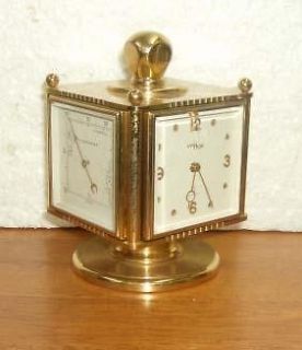 Quality Swiss IMHOF rotating desk clock / weather station .Working 
