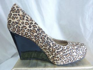 New Apostrophe womens shoes pump wedge heel – Leopard print high 