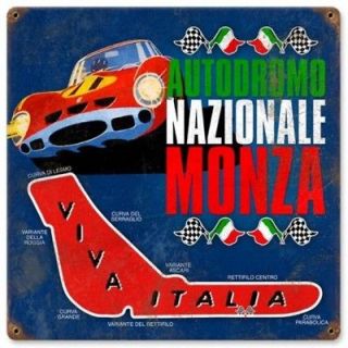 Autodromo Monza Italian road racing vintaged metal sign