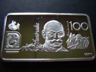 999 silver layered 1oz bar australian $ 100 note from