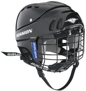 MISSION HELMET 1505 BLACK WITH BAUER CAGE *NEW*