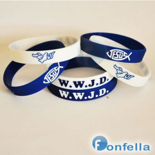 WWJD   What Would Jesus Do Wristband   Silicone Bracelet   UK Seller