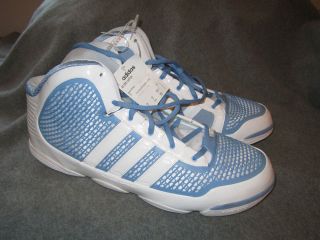 NWOB MENS ADIDAS Basketball Shoe Sneakers Size 19 AdiPure White Blue 