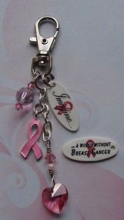 breast cancer awareness imagine keychain purse bag clip