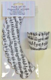 12 Music Notes CUPCAKE WRAPS wrappers musical