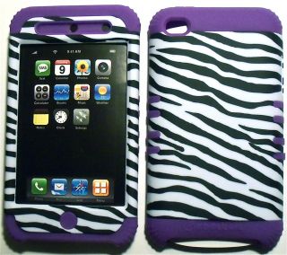   Zebra Lp Silicone Apple ipod Touch 4G 4 Hybrid 2 in 1 Rubber Cover