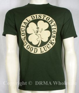 Authentic SOCIAL DISTORTION Irish Shamrock Logo T Shirt S M L XL 2XL 