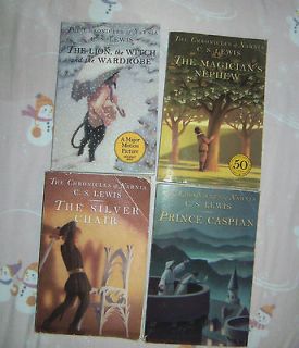 PB books by C. S. Lewis THE CHRONICLES OF NARNIA BK # 1,2,4, & 6