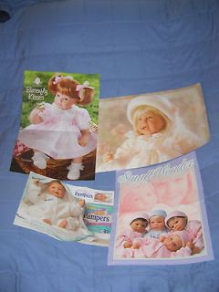   LOT OF 4 POSTERS Someone to Care For, Pampers, Butterfly Kisses