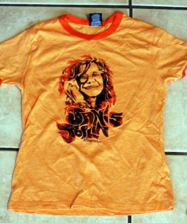 Janis Joplin Orange Juniors Ladies T Shirt