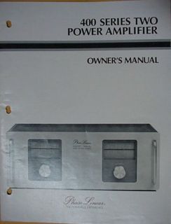 PHASE LINEAR PL 400 Series II AMPLIFIER SERVICE MANUAL 45 Pages