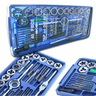 BLUE BOX 40 Pc MM METRIC Tap & Die Set Bolt Screw Extractor/Pull​er 