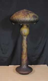 antique art nouveau glass table lamp galle signed manza from united 