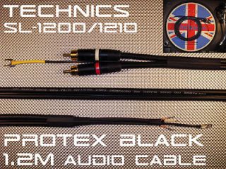    1200/1210 Audio Phono Cable Lead ProteX Black Neutrik/Van Damme 1.2m