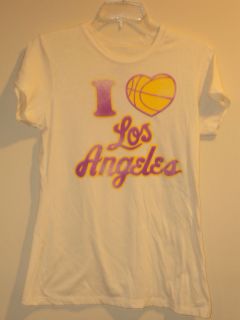 NBA Hardwood Lakers White ( I Love Los Angeles Lakers ) T shirt