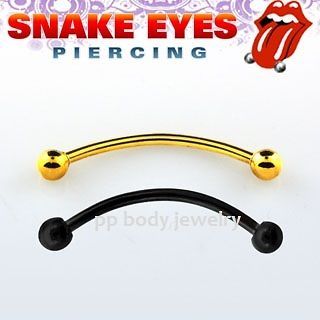   16mm Titanium Anodized 316L Curved Barbell for Snake Eyes Piercing