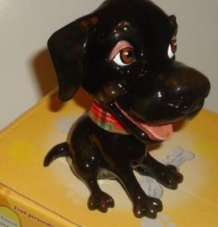 Little Paws Jet Black Lab Labrador Retriever Dog Figurine NIB Arora UK