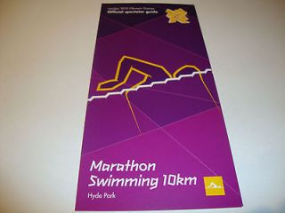 London 2012 Olympics MARATHON SWIMMING 10km Spectator Guide ticket 