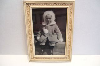 Vintage 1940 Photograph   Child in Winter Coat Black and White in 