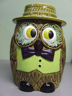 Vintage Floral Eyed Owl/Bird Cookie Jar (Japan)