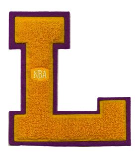  NBA Los Angeles LA Lakers Yellow L Chenille Letter Varsity Patch