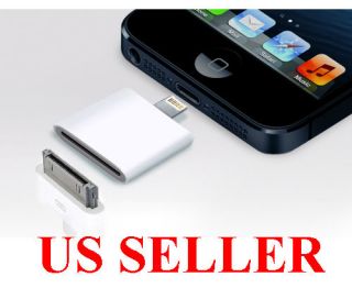  PIN TO 30 PIN ADAPTER DATA SYNC CHARGE FOR APPLE IPHONE 5 5G NANO 7