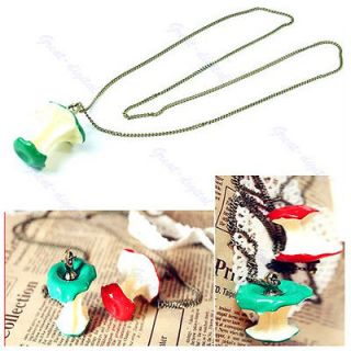 Fashion Vintage Style Green Red Apple Core Shape Pendant String 