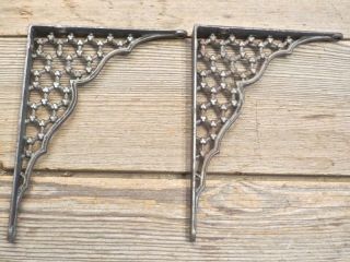   brackets 6 X 8 old Gothic clover lattice 1880s cleaned cast iron