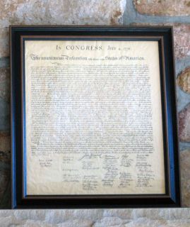 declaration of independence framed in Historical Memorabilia
