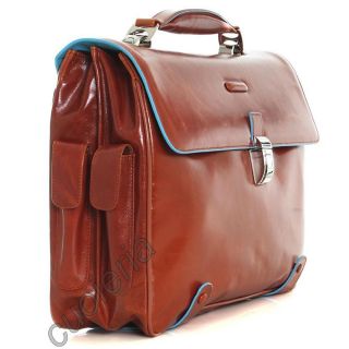   PC Holder Briefcase Genuine Leather Orange CA1066B2 New ITALIAN DESIGN