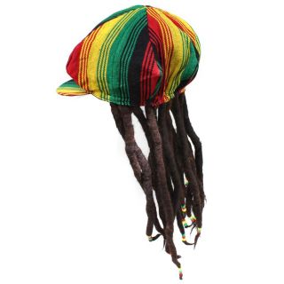   Dread Wig Hat Tam Rastafari Costume Jamaica Reggae Marley 1LOV