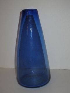 Cobalt Blue Glass Conical Vase   #38420   Made in Mexico   VERY NICE