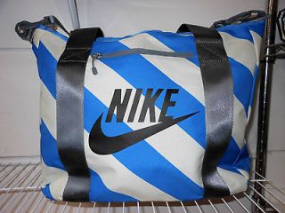 Nike TRACK TOTE Shoulder BAG New BA4443 488 Blue & Gray Stripe