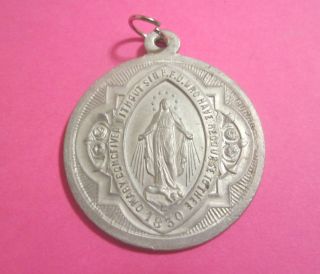 ANTIQUE ORNATE NUNS MIRACULOUS RELIGIOUS MEDAL EARLY 1900S OLD 