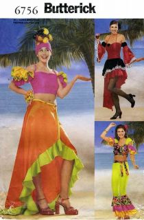 Carmen Miranda Costume, Latin Dress, Pants, Top, Skirt, Headpiece 