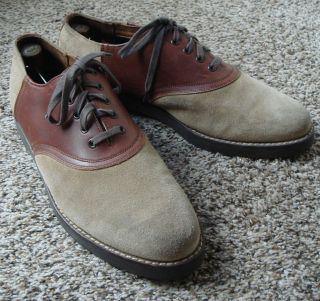 Mens POLO RALPH LAUREN Leather/Suede Oxford Shoes Brown Size 12D