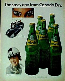 1966 Canada Dry Wink Grapefruit Soda Pop Bottles,Caps Beverage Promo 