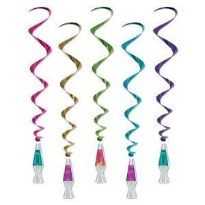 Lava Lamps Hanging Whirls Party Decorations Pack of 5 Retro 70s Discos 