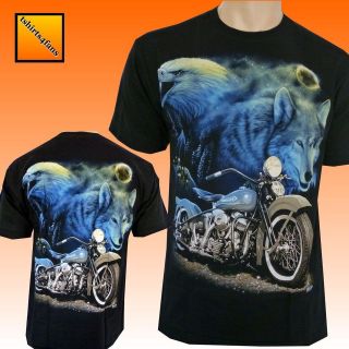 Wolf Eagle Biker Harley Motorbike Motorcycle T Shirt
