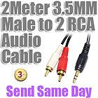 2M Audio Stereo 3.5MM Jack to RCA Mobile i Phone PC LCD TV Sound 