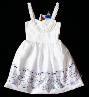 JOTTUM ~ Sapphire White Ruffle Dancing Girls Bubble Tank Dress ~ 122 