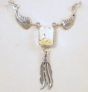 navajo wild horse sterling leaf feather necklace peters time left