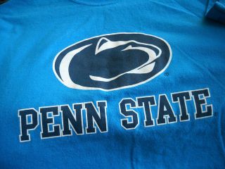 Penn State Light Blue w/Dark Blue & White Football Sports College T 