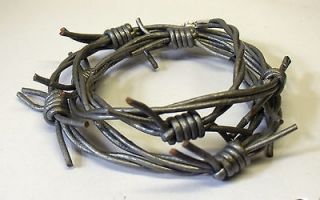   PUNK GREY LEATHER BARBED WIRE WRISTBAND BRACELET OR NECKLACE WRAP