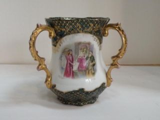 tsr VICTORIA AUSTRIA PORCELAIN SHAKESPEARE LOVING CUP as is