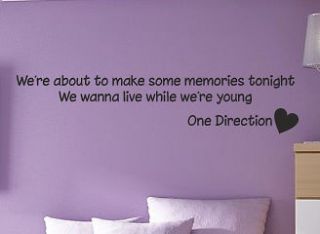 ONE DIRECTION   Live while were young   Bedroom wall sticker mural 