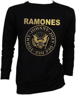Gold Foil Ramones Joey Johnny Punk Rock Blacks Sweater JUMPER S,M,L