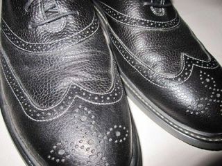 Handsome Wingtip Cole Haan Nike Air Black Leather Shoes w/ White 