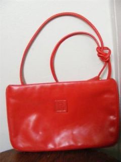 Vintage 90s Very Red Leather ANNE KLEIN for CALDERON Flat Envelope 